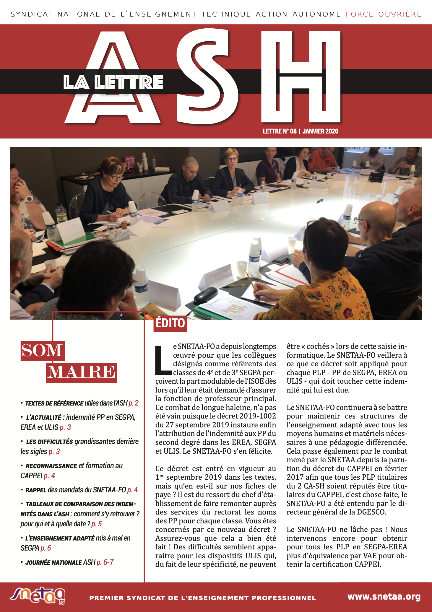 Lire la suite à propos de l’article Lettre ASH n°8