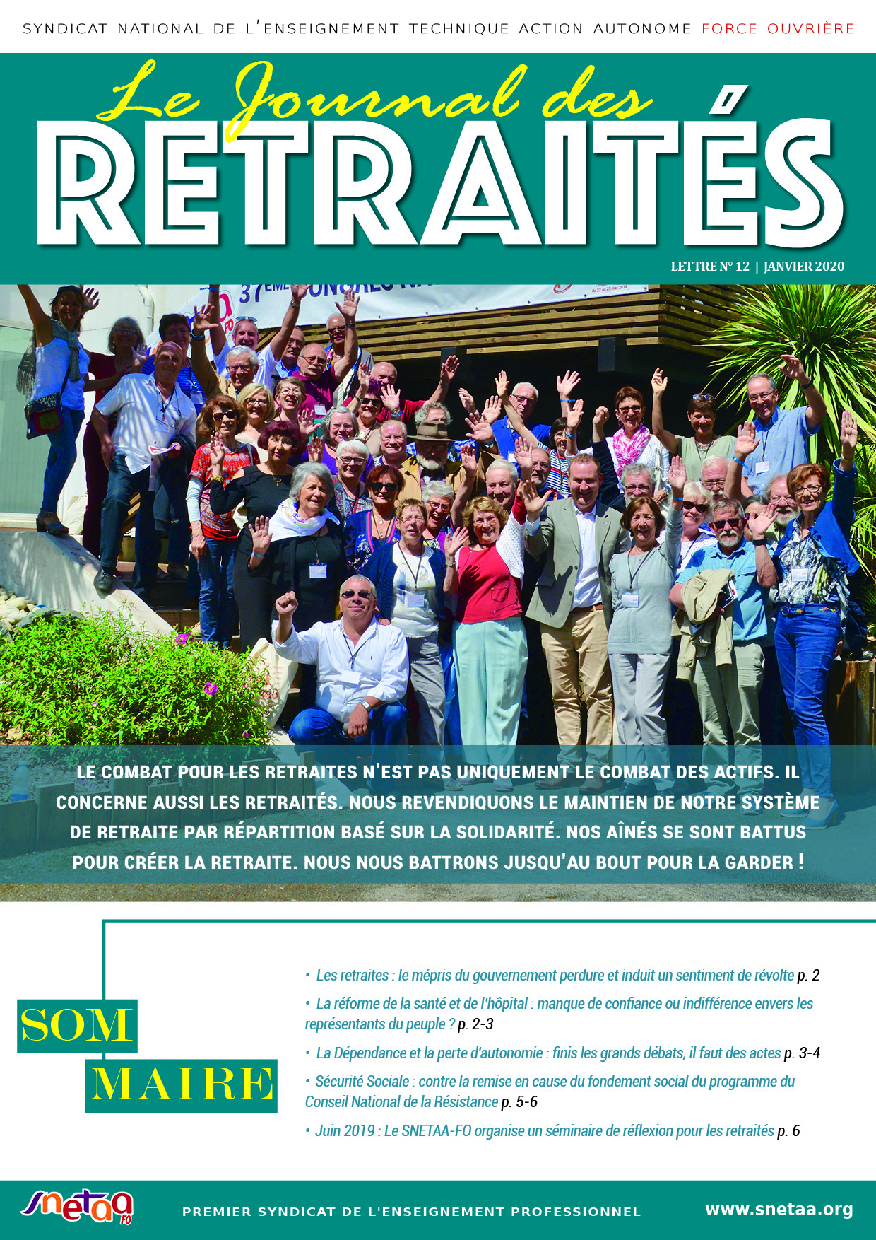Lire la suite à propos de l’article Journal des Retraités – N° 12