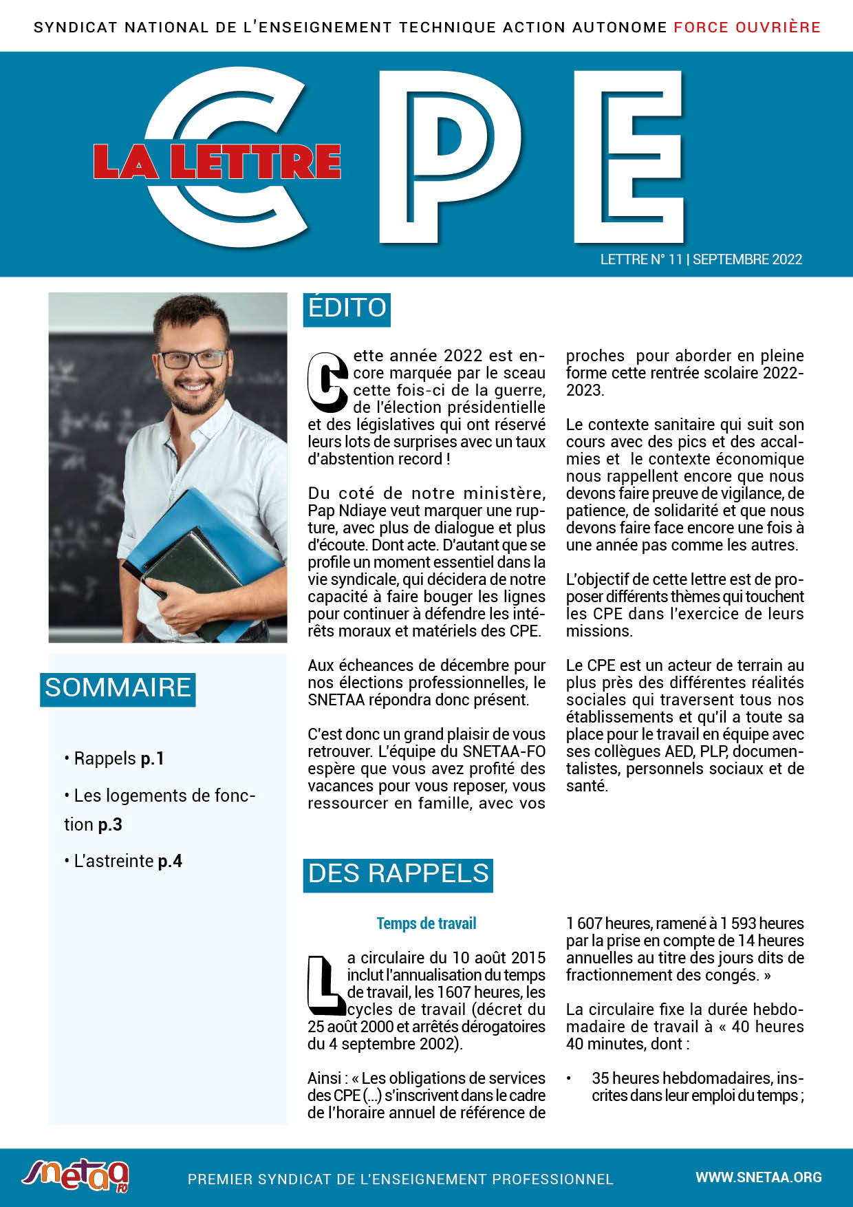 Lire la suite à propos de l’article Lettre CPE n°11