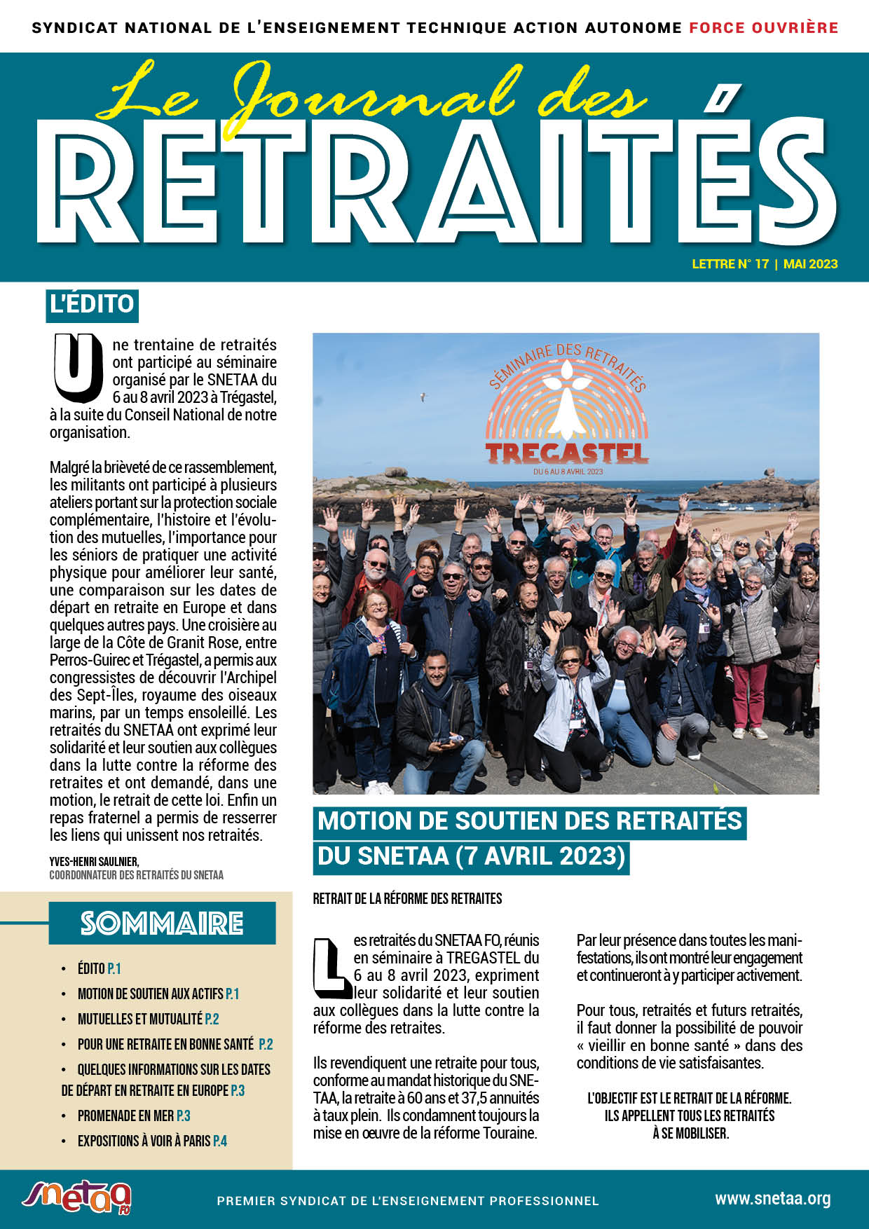 Lire la suite à propos de l’article Journal des retraités n°17